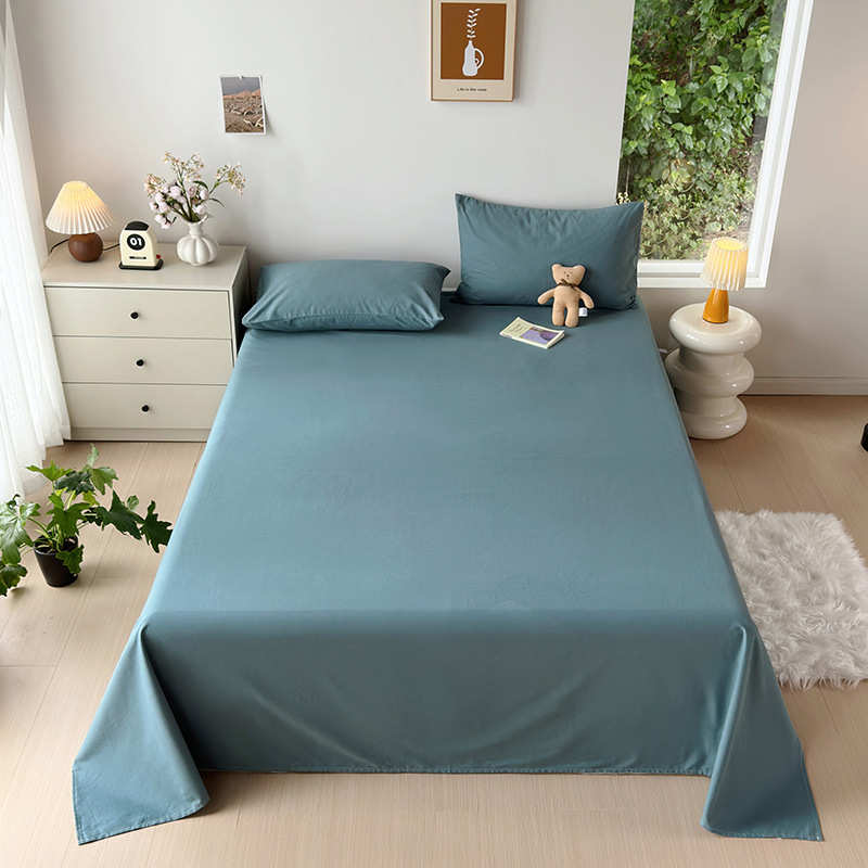 水洗棉纯色单件仅床单加厚夏季磨毛60支学生宿舍单人裸睡批发