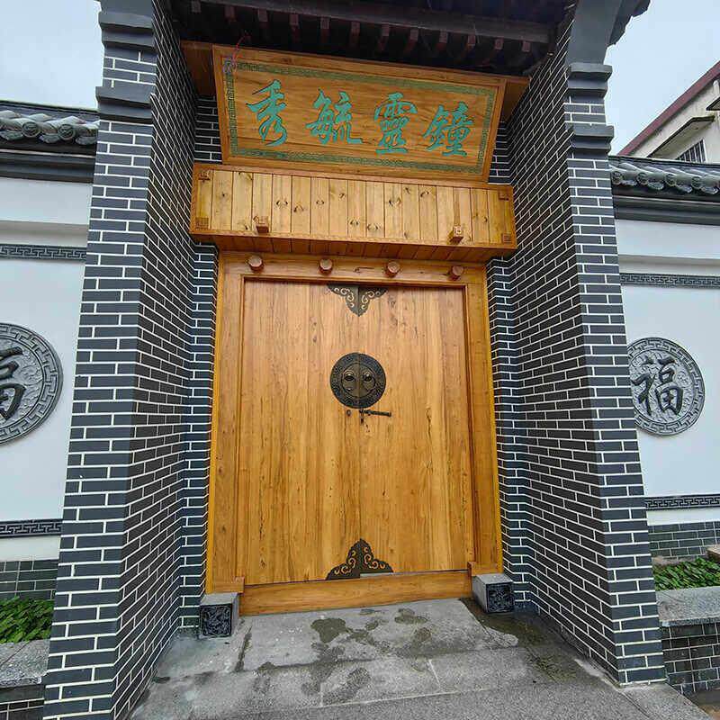 菠萝格仿古中式农村祠堂庭院实木大门别墅四合院自建房进户双开门