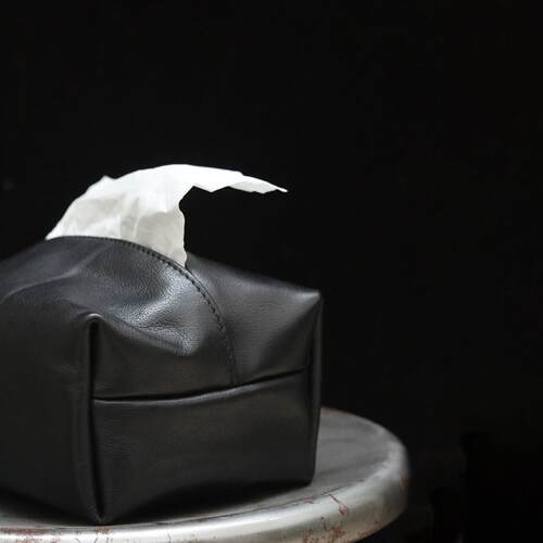 复古皮革牛皮餐巾盒纸巾盒leather tissue box