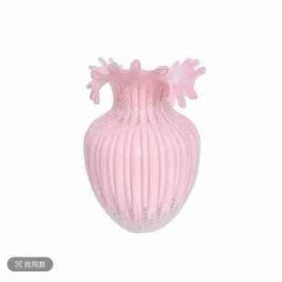 星选创意夜光花瓶浪花口花瓶玻璃家居摆件猫爪荧光花瓶漫天星玻