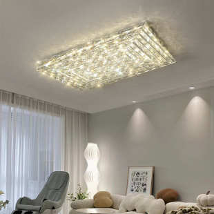 意式 轻奢水晶吸顶灯长方形超薄客厅灯高级感大厅主灯房间卧室灯具