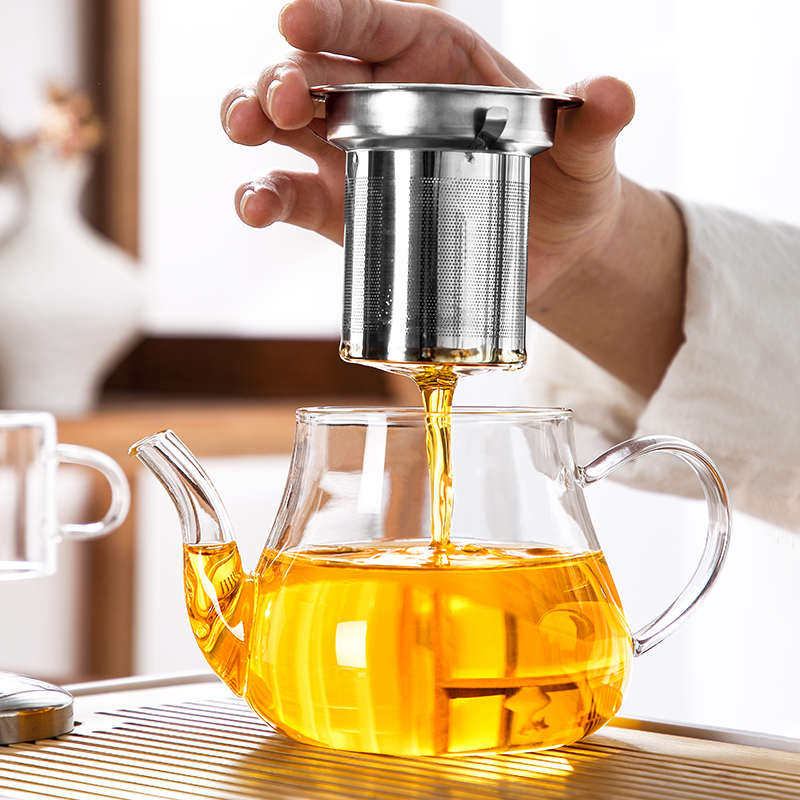 家庭小套装玻璃茶具套装家用客厅待客透明功夫泡茶壶茶杯一套护金