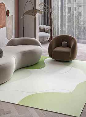 绿色小满989清c新可擦免洗皮革地毯家用厅卧室铺防滑p客v可裁剪地