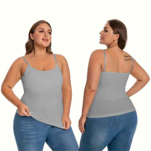Size] Solid Color Spaghetti Strap Tank Top Basic Casual