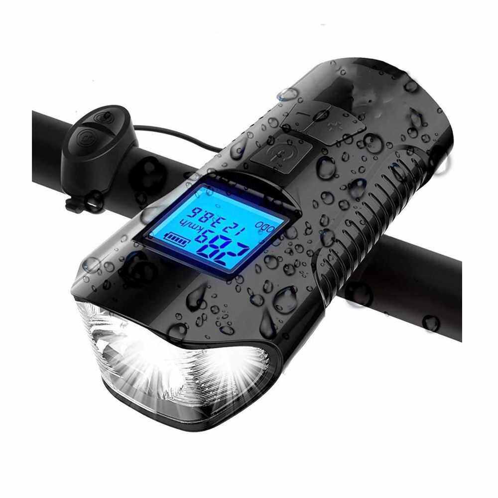 无线码表自行车前灯喇叭灯充电强光手电筒夜骑单车灯山地车车灯