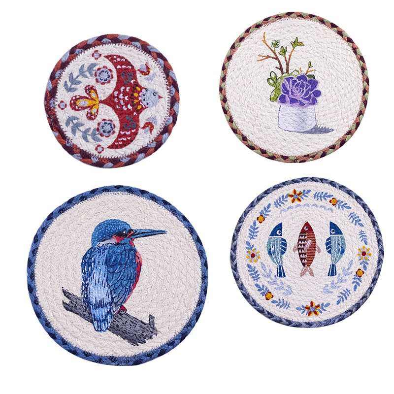 26CM编织麻质桌垫小杯垫餐垫隔热日式小清新砂锅垫圆形餐盘垫,餐饮具,杯垫,淘宝优惠券,粉丝福利购,淘宝优惠卷