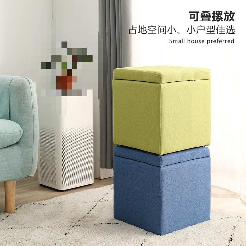 收纳凳子储物凳家用换鞋凳门口收纳箱服装店试鞋凳实木可坐床尾凳