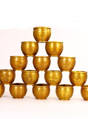 做旧仿古金属工艺品铜缸款式多样铜摆件家居办公装饰品