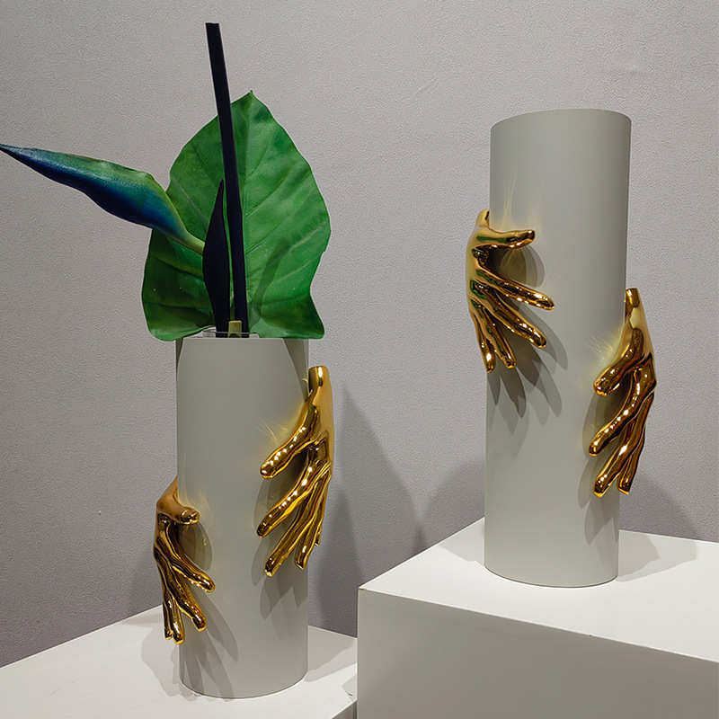 简约现代白金纤手金属插花器样板房间客厅餐桌花瓶软装饰品摆件品,家居饰品,花瓶,淘宝优惠券,粉丝福利购,淘宝优惠卷