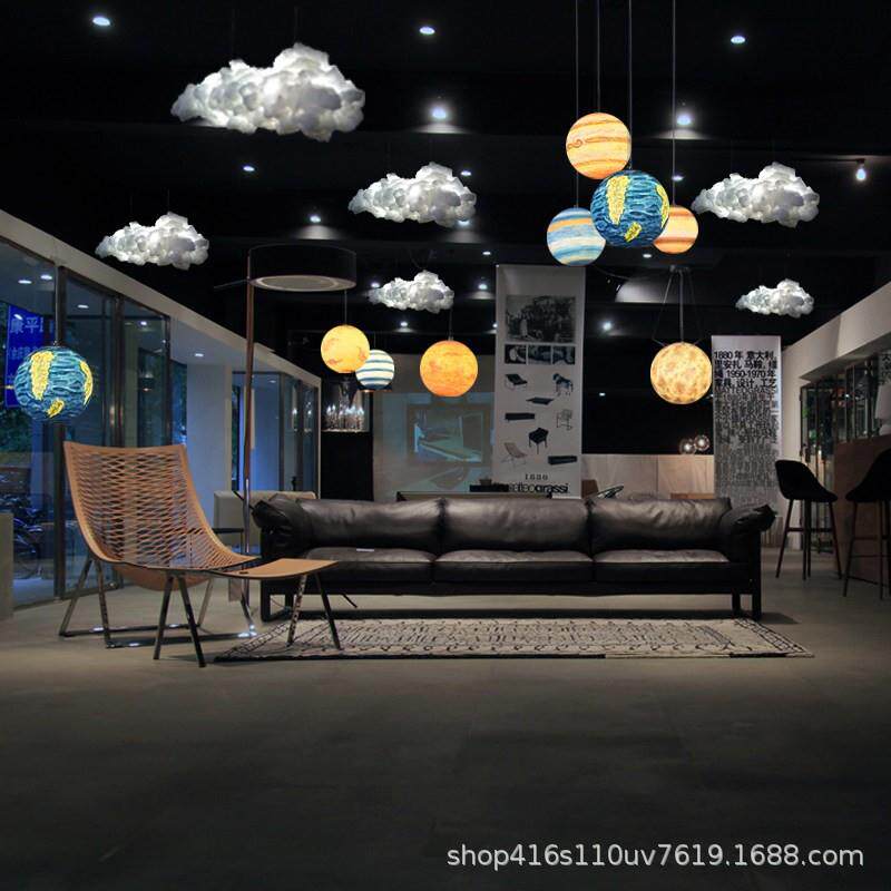 云朵灯吊灯服装店铺餐厅酒店大堂工程装饰云彩灯具创意棉花白云灯