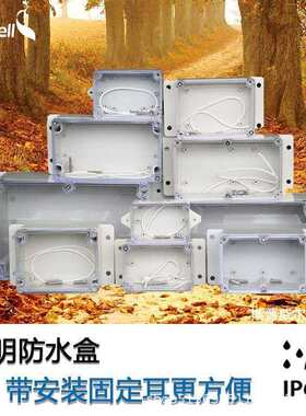 带小耳固定防水盒 SP-F24-2T防水盒 透明断路器空开穿线盒