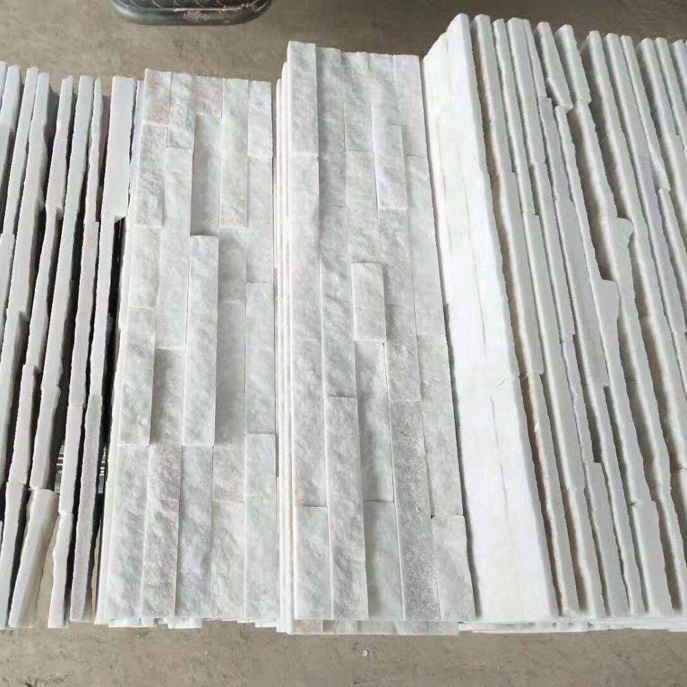 白色厂文化石家文化砖墙面碎花白雪石材米白713色外墙蘑菇石毛石