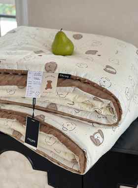 安2025秋冬新款韩式全棉XL202508印花保暗合单抚豆豆被双人可水洗