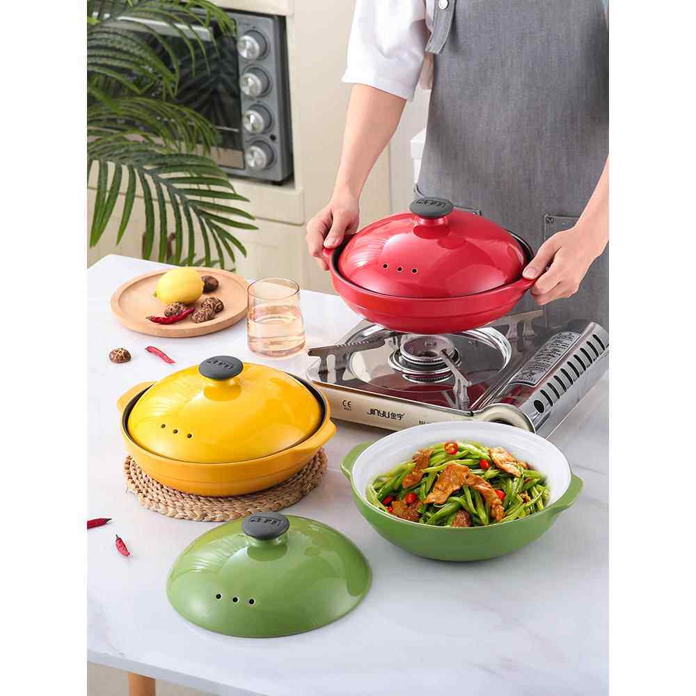 砂锅浅锅干烧陶瓷锅煲仔饭专用浅口耐高温沙锅煲石锅拌饭电磁炉小
