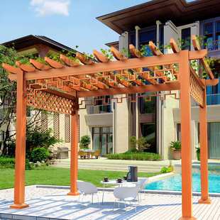 防腐木质葡萄架实木廊架庭院装饰花园凉亭户外遮阳雨棚花藤架园林