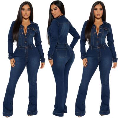 Magic Mid Rise Button Pockets Stretchy Knit Casual Jeans