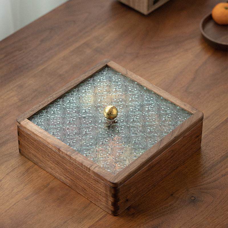 中式实木果干盒果创新意多格木质干果盘无品牌/分格收纳盒围炉煮