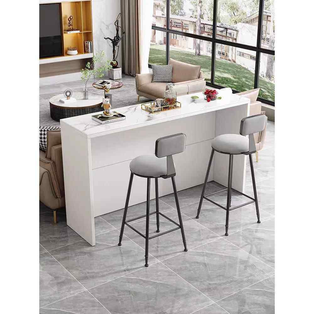 岩板吧台桌家用长条桌现代简约厨房客厅隔断柜餐桌实木沙发后靠柜