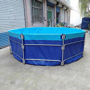 帆布鱼池圆形家用折叠高密度锦鲤水蛭暂养池便携式移动鱼虾养殖池