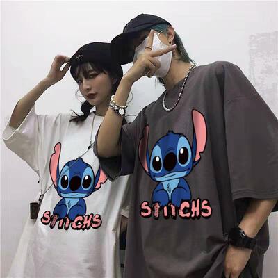 Lilo Stitch Cartoon Print Y2k Short Sleeve T Shirt ops And B