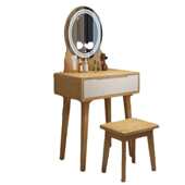 北欧实木梳妆台卧室收纳柜储物一体现代简约网红小户型迷你化妆桌