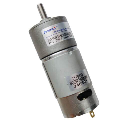 正科中心轴ZGA37RH12V24V37mm直流减速电机马达正反转大扭矩调速
