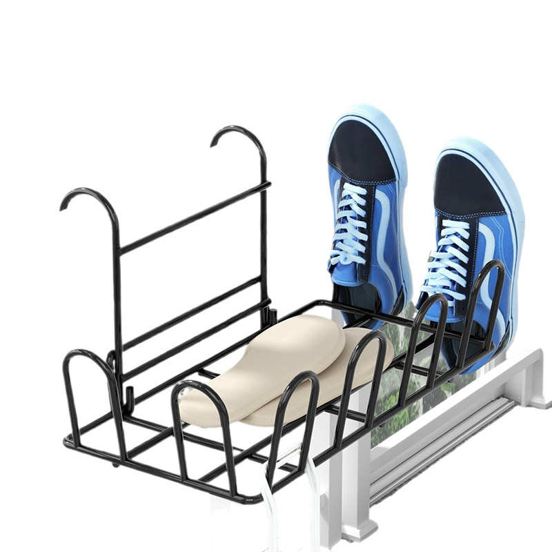 阳台晾鞋架晒鞋架子窗外晾衣架防盗窗栏杆窗户窗台凉室外晾晒