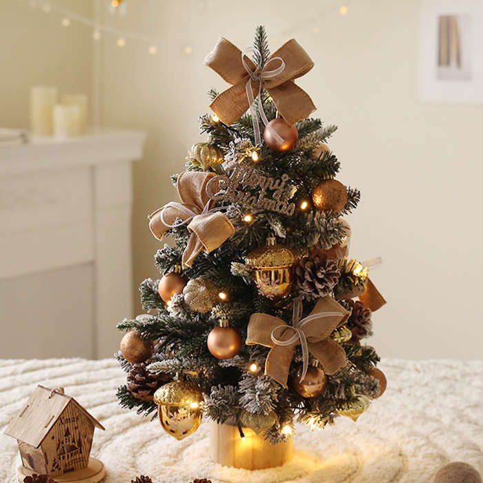 圣诞树家用圣诞节装饰品桌面ins风布置diy小摆件2024新款套餐批发