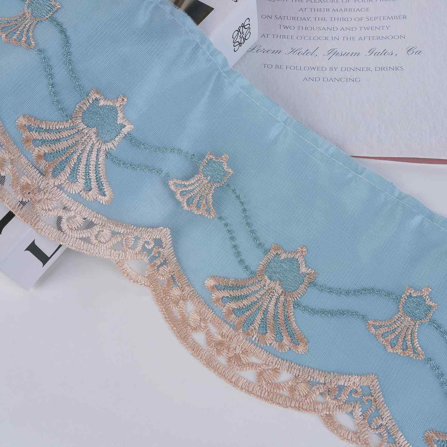 蕾丝双层花边网纱刺绣裙摆衣边桌边床边沙发边手工辅料窗帘M-92