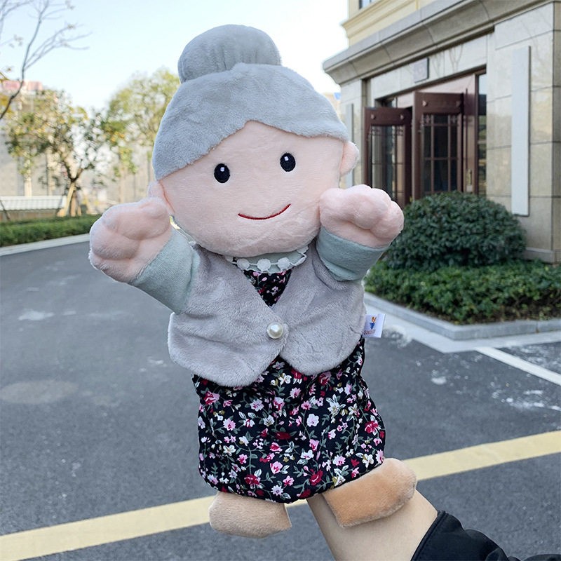 儿童角色扮演一家人手偶玩具人物毛绒手套安抚玩偶职业讲故事娃娃
