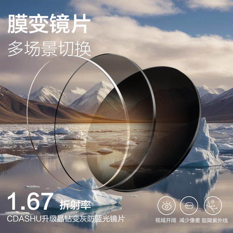 新款纯钛近视女性眼镜可配处方防辐圆射、防光、金框框士、超蓝轻