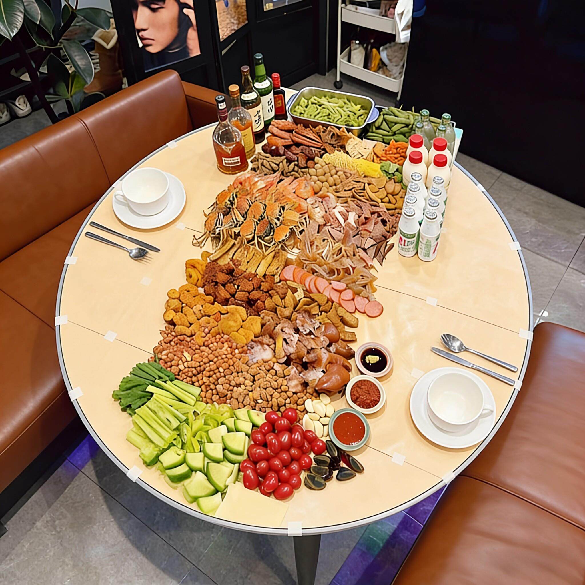 超大牛皮纸食品级一次用桌布免洗防水防油长方形圆桌子专用聚餐