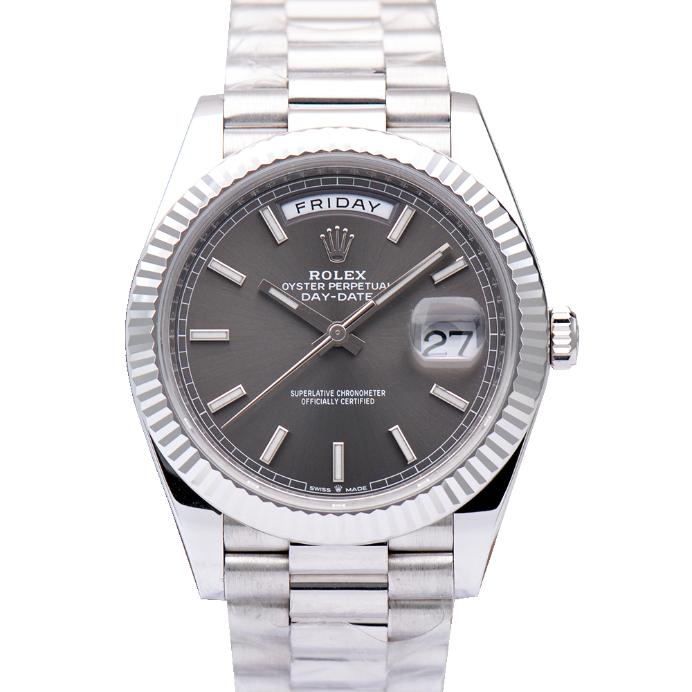 高级灰[9.8新]劳力士星期日历型18K白金自动机械男表228239