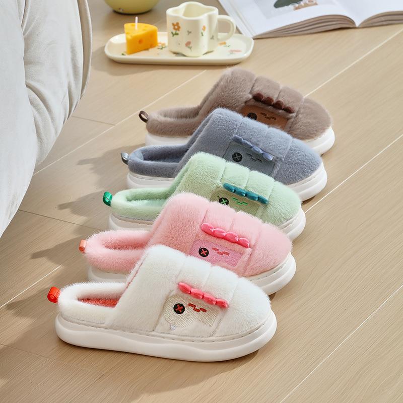 棉拖鞋女冬季2025新款室内防滑棉拖情侣冬天家居家用厚底月子拖鞋
