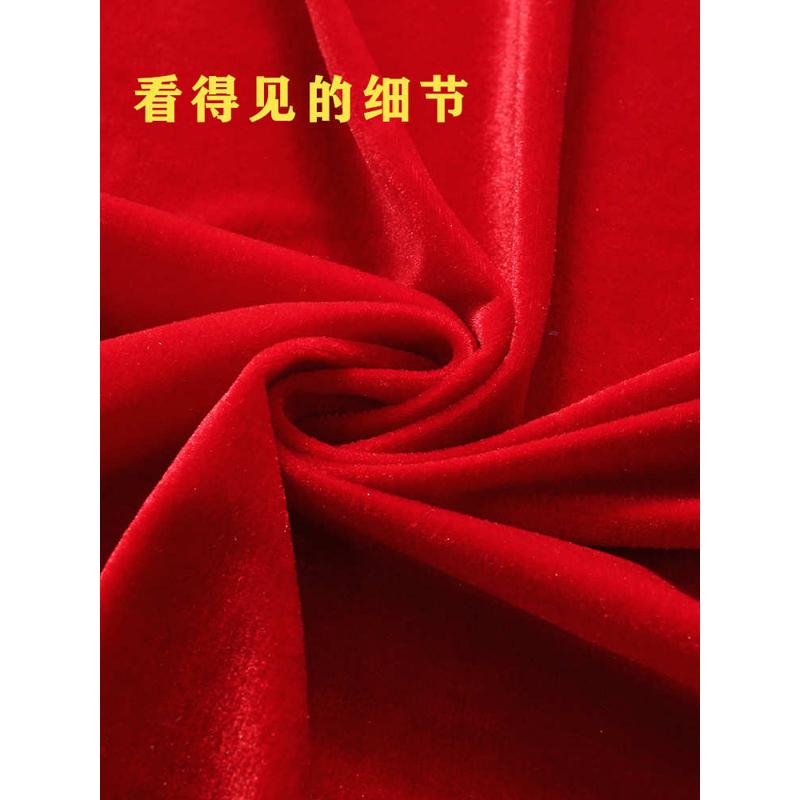 可订加厚会议桌布金丝绒办公室长方形活动摆地摊订婚红色绒布新品