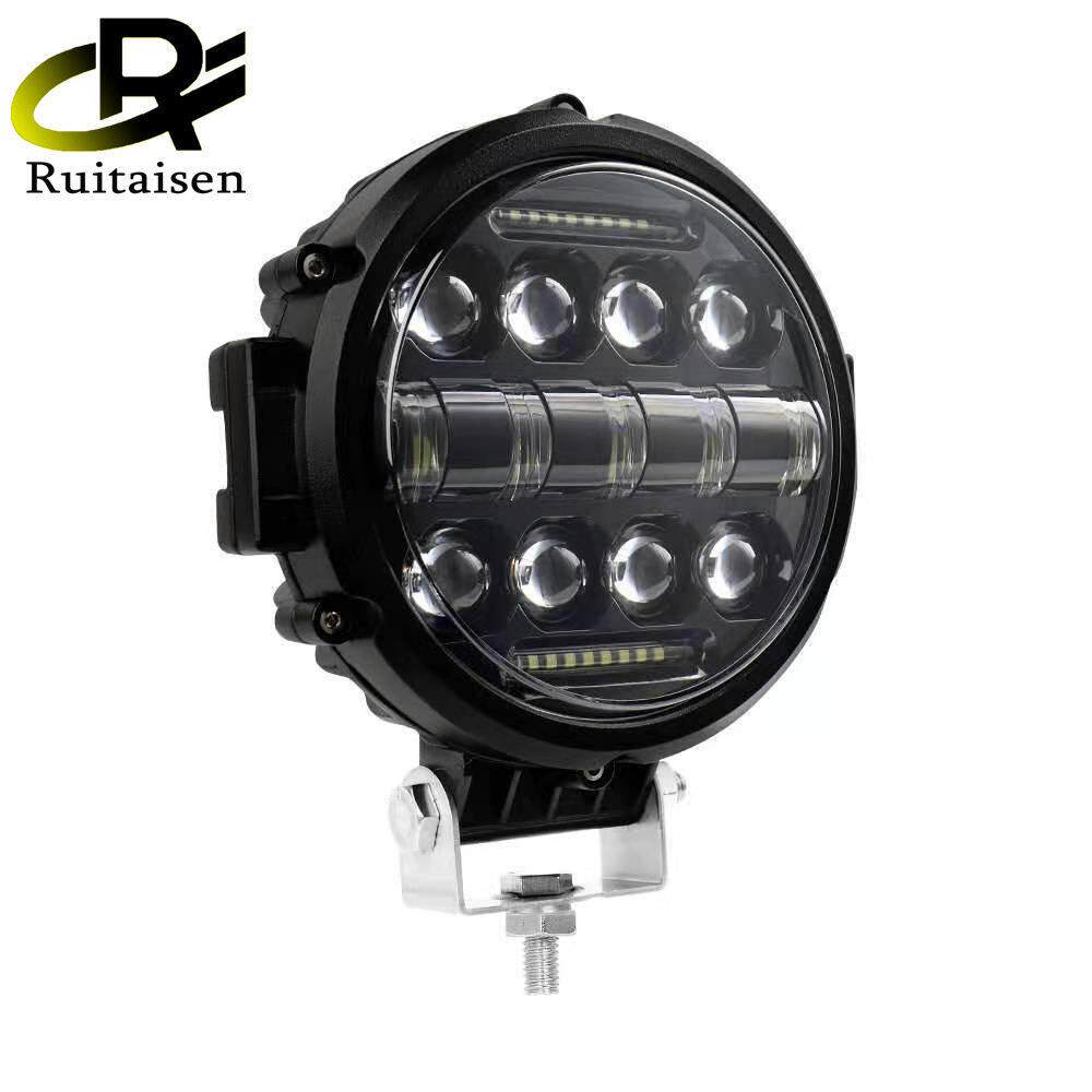跨境电商爆款 69W 7inch LED 新款带日行灯前杠射灯 透镜款行驶灯