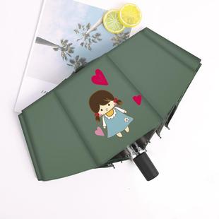 正品 全自动雨伞女晴外雨两用折叠晒森系遮阳伞防防紫线伞少女心太