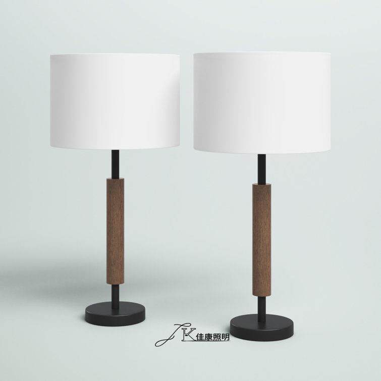 2022新款电商供货美式复古黑色布艺灯罩铁艺爆款台灯