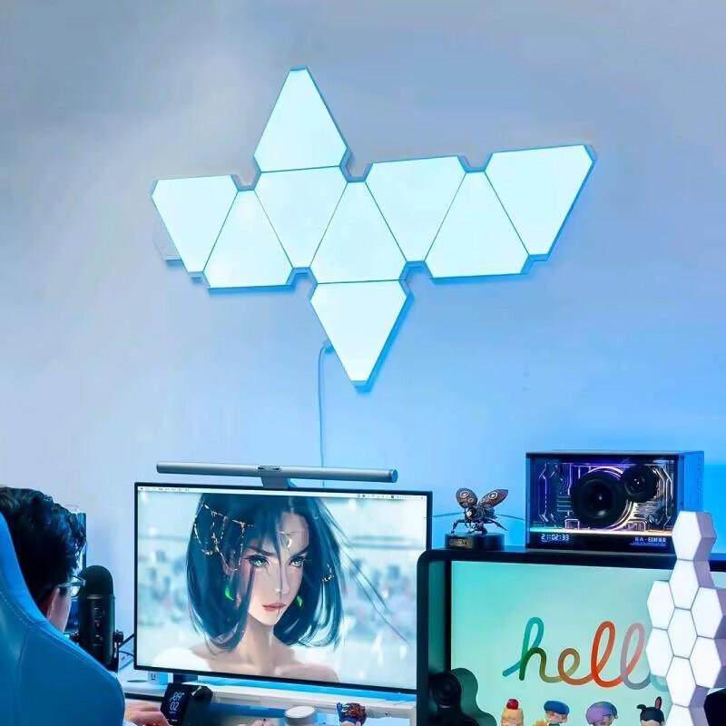 智能奇光板量子灯 RGB拾音氛围灯条电竞房墙面直播间装饰三角壁灯,家装灯饰光源,奇光板/量子灯,淘宝优惠券,粉丝福利购,淘宝优惠卷
