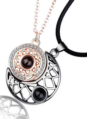 Fashion Couple Matching Necklace Sun Moon Necklaces for Love