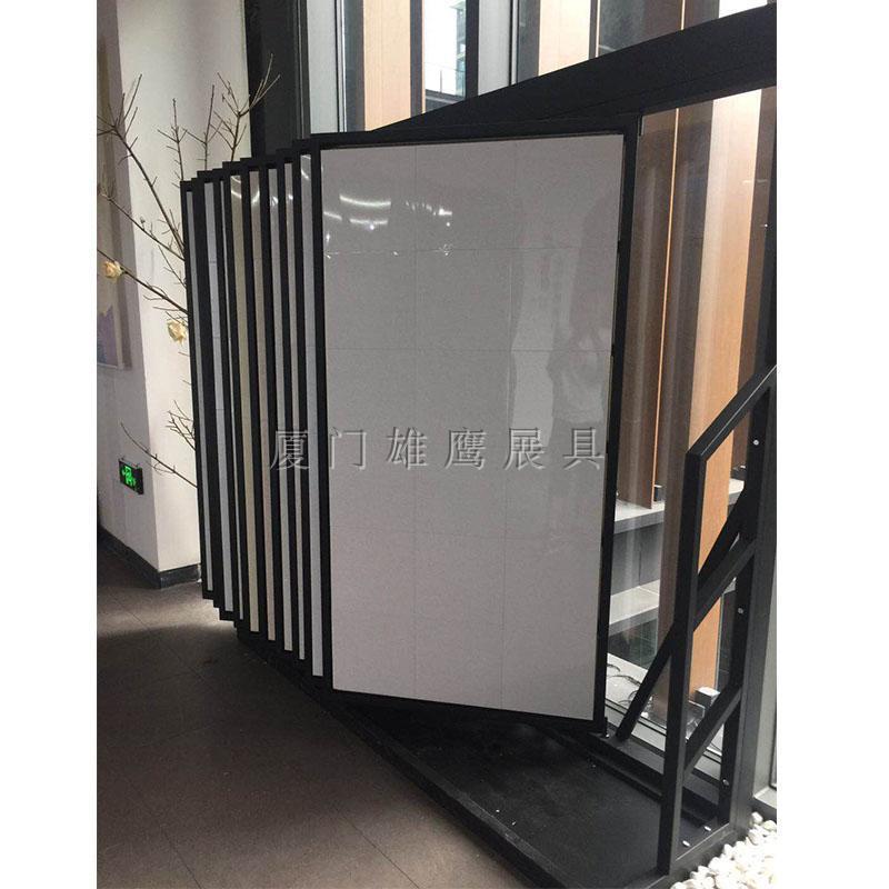 经典铝扣板翻页展示架瓷砖展架木地板展柜地砖货架岩板大板架金属