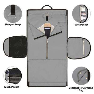 Suit bag, convertible clothing bag, durable folding hanging
