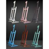 画板彩色白蓝粉红胡桃色画 4K8k画 画架木制折叠 画架套装 桌面画