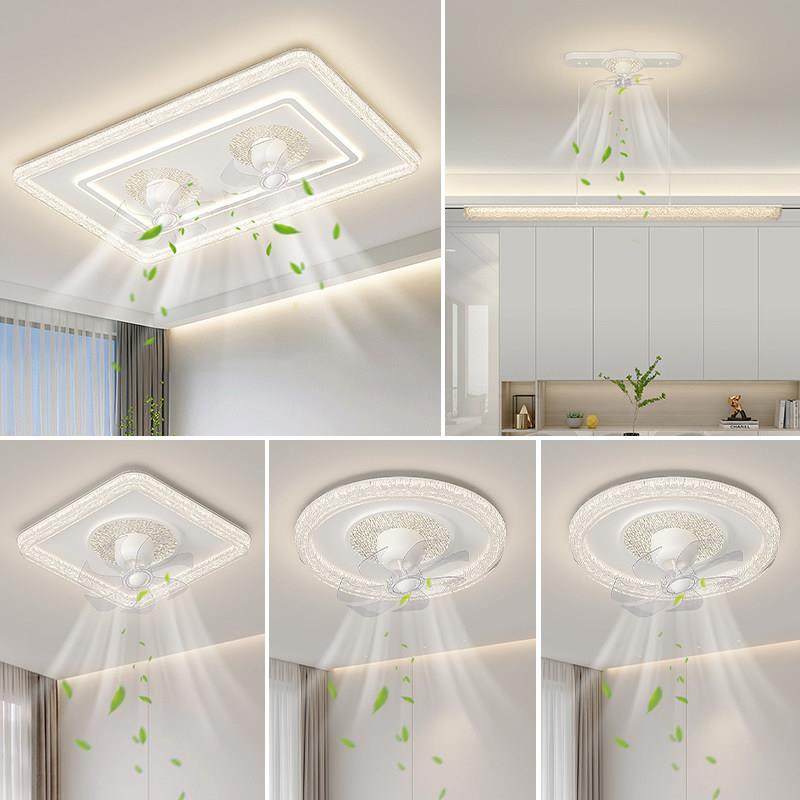 客厅风扇灯360度摇头电风扇灯餐厅新款吸顶简约卧室全屋组合套餐