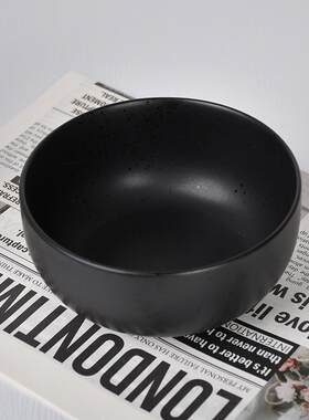 黑色斑点高温大牌欧式陶瓷5寸家用米饭碗4寸汤碗哑光简约沙拉碗