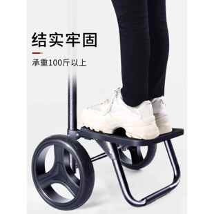 买菜车小拉布袋老年车人大轮可坐叠拉杆轮手推车网F9755HJH红轻子