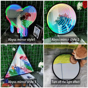 三角形千层镜LED不锈钢门头无限深渊招牌户外霓虹灯立体发光字广