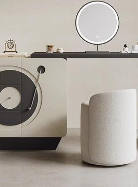 实木梳妆尾台斗柜一体油风小型化收纳CWP妆奶桌法式复古卧室床置