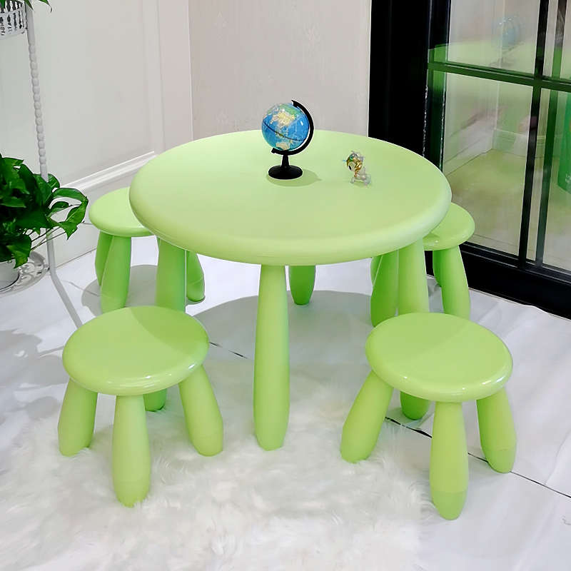 儿童可升降桌子圆桌塑料幼儿园桌凳粉色可爱学习桌椅套装小学生