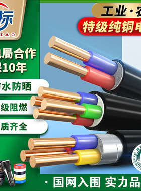 国标YJV22铠装铜芯电缆线2 3 4 5芯2.5 4 6平方铜线电缆线铜电